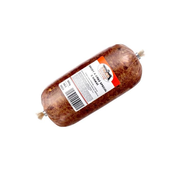 BARF Podroby wołowe i dodatki specjalne + marchew - salami - 500g